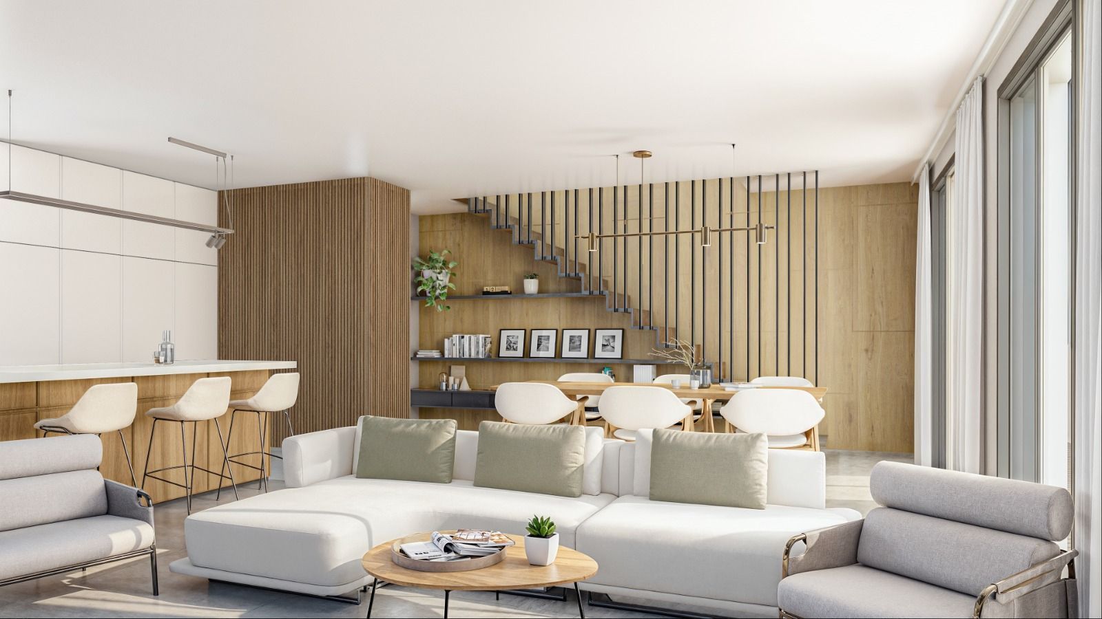 05 modern living room staircase